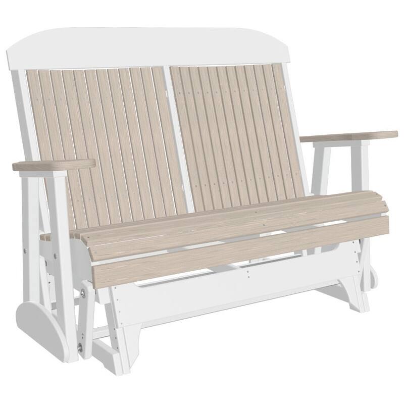 Outdoor All-Weather Poly Lumber Classic Glider - 4' - Birch Woodgrain & White