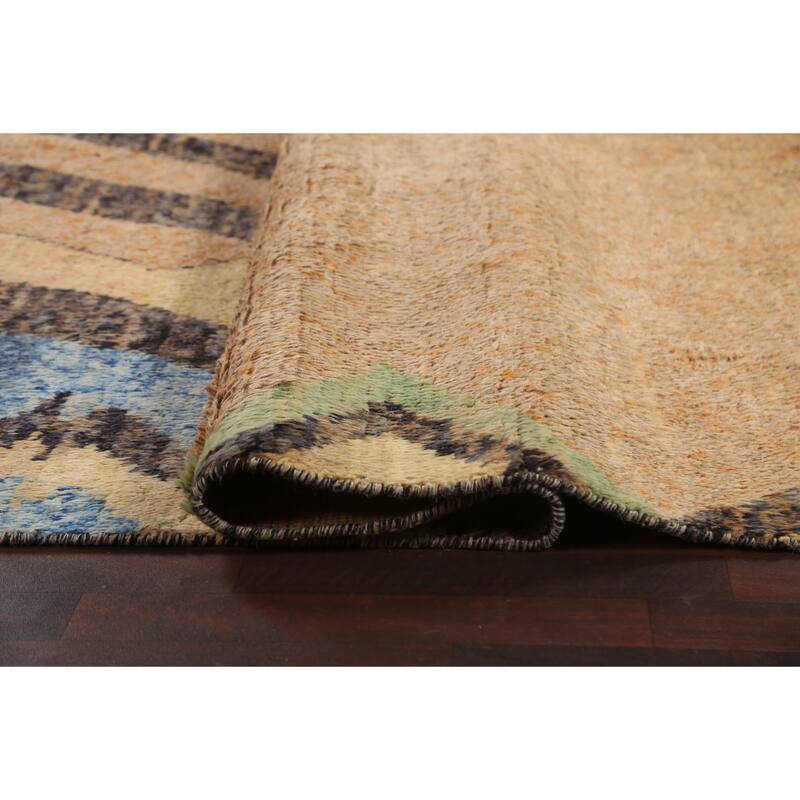 Geometric Tribal Moroccan Area Rug Wool Hand-knotted Oriental Carpet - 9'1" x 12'10"