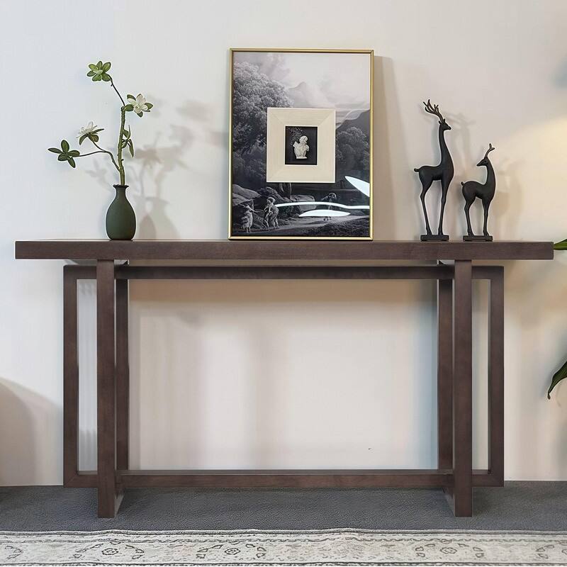 59" Narrow Entryway Console Table for Hallway and Living Room Space Saving - Espresso