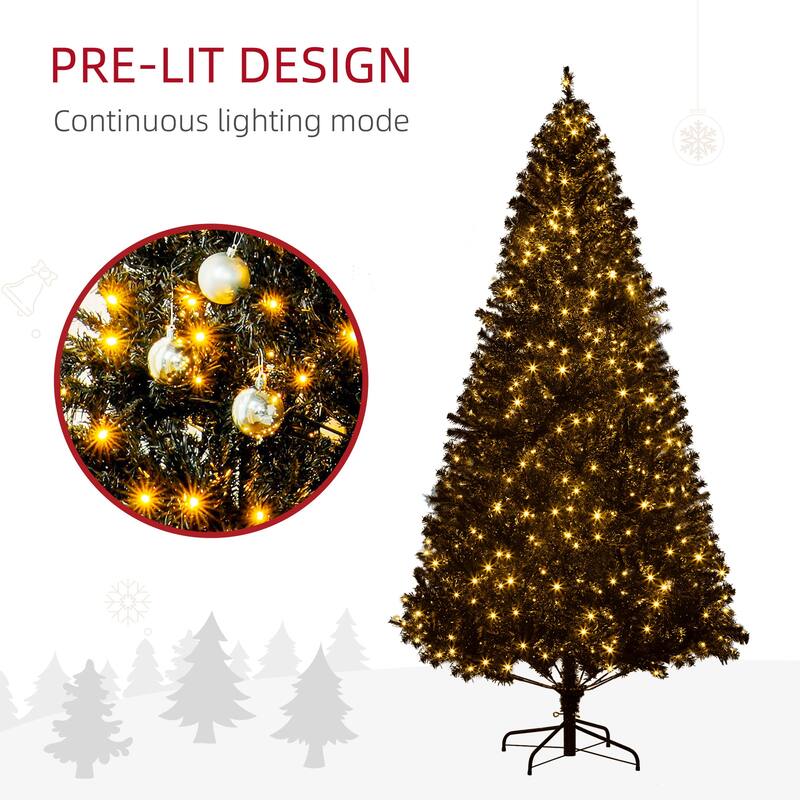 7.5-Foot Artificial Christmas Tree with 500 Warm White LED Lights and 1346 Branch Tips - 47.25" Dia x 88.5" H