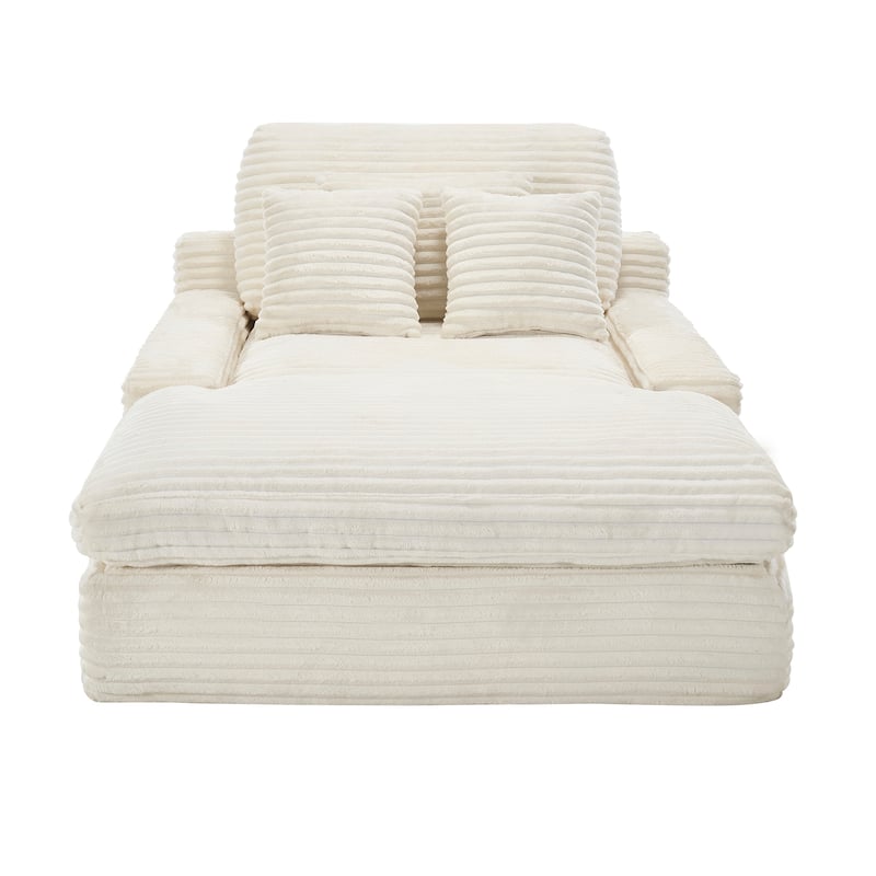 Modern Upholstered Chaise Lounge Sofa for Living Room Office, 75" Oversized Leisure Sofa 2 Seat Sleeper Couch with Pillows