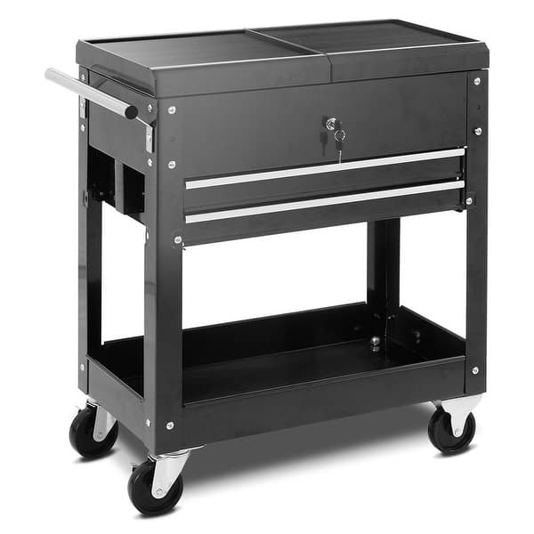 Shop Rolling Mechanics Tool Cart Slide Top Utility Storage Cabinet Organizer 2 Drawer On Sale Overstock 28795241
