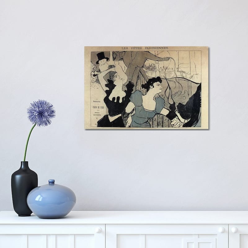 iCanvas "Les Fetes Parisiennes, 1892" by Henri de Toulouse-Lautrec Canvas Print - 12x18x1.5