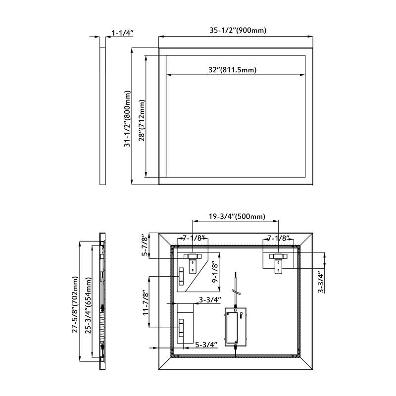 Faulkner LED Mirror - Rectangle 32" High