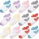 preview thumbnail 1 of 4, CozyWay Non-Slip Ankle Style Socks with Grippers, 12 Pack, Mixed Colored, 6-12 Months