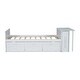 preview thumbnail 8 of 18, Twin Size Captain Bed Wood Platform Bed with Trundle and 3 Drawers, Built-in End Desk and Pull Out Shelf, Compact Bed Frame