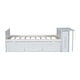 preview thumbnail 7 of 16, Twin Size Multifunctional Wood Platform Bed w/ Desk & Storage Shelf at the End of the Bed, Built-in Trundle & 3 Drawers, White