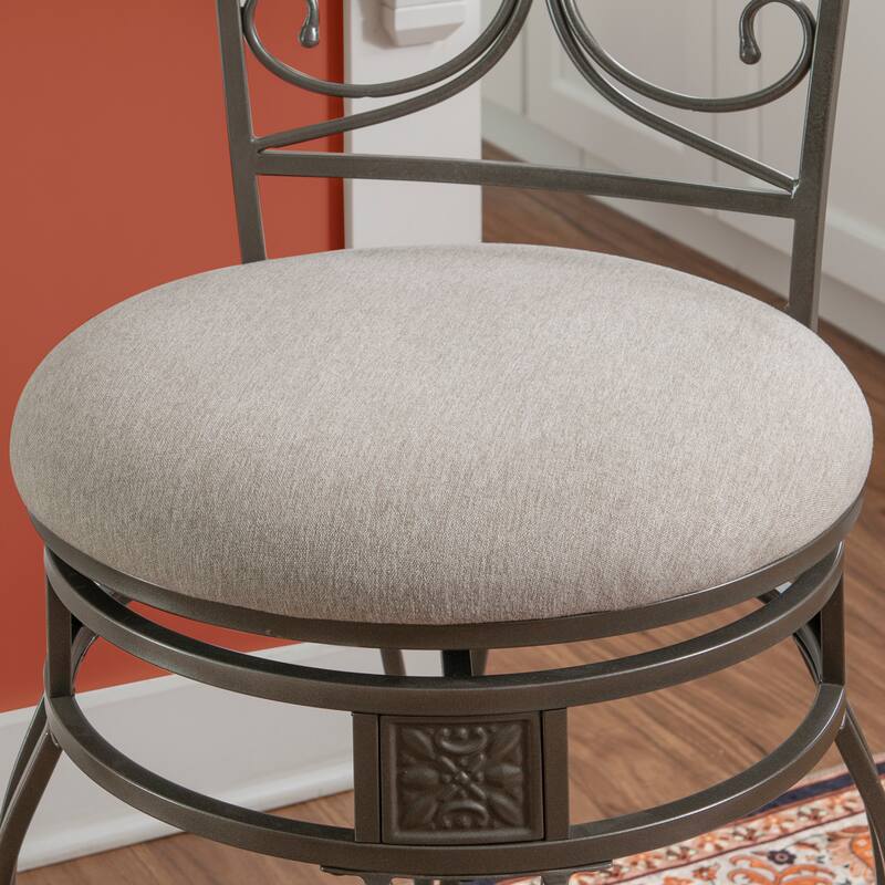 Onyx Big & Tall 360 Swivel Metal and Wood Scroll Counter Stool