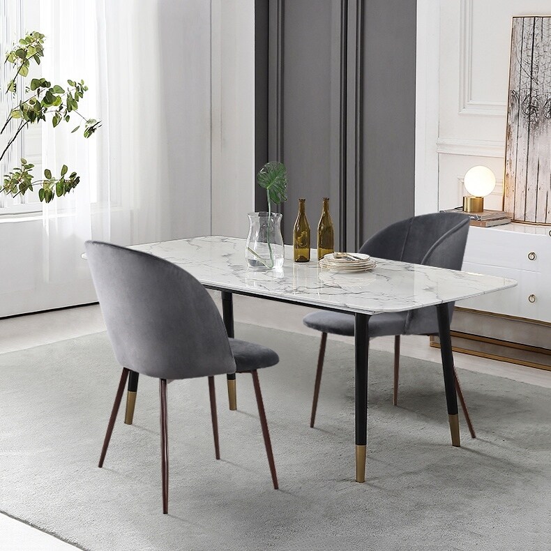 Shop Edgemod Kantwell Velvet Dining Chair Set Of 2 Overstock