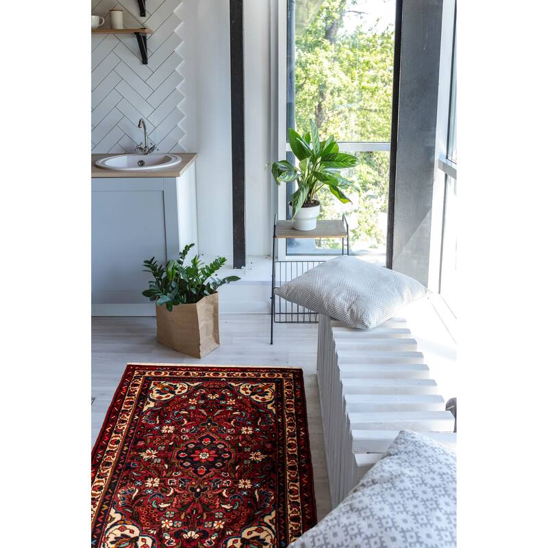 ECARPETGALLERY Hand-knotted Anadol Red Wool Rug - 3'5 x 9'3