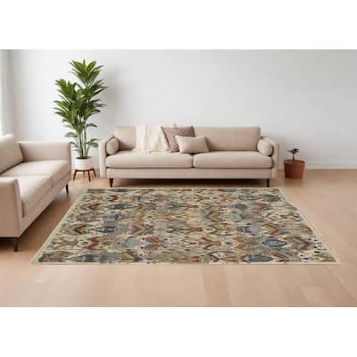 HomeRootsIkat Bohemian Rectangle Area Rug