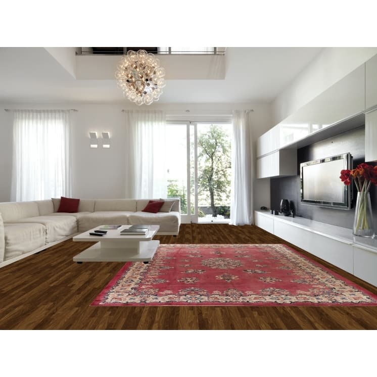 Pink Floral Mahal Persian Large Antique Area Rug Handmade Wool Carpet - 10'4"x 13'6"