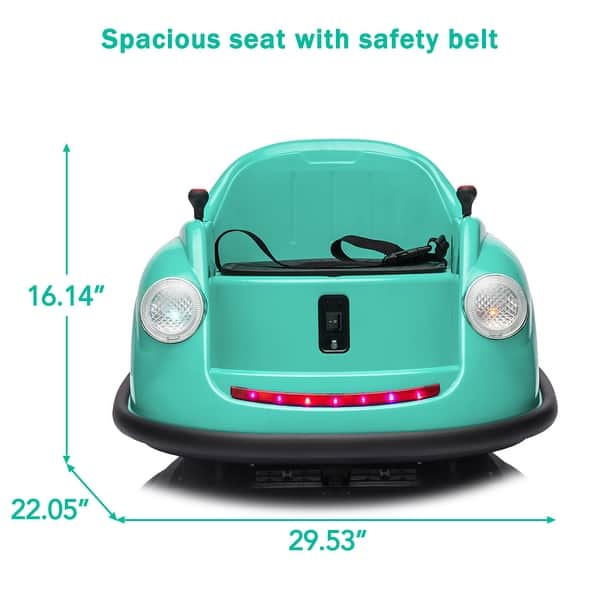 dimension image slide 5 of 7, Bumper Cars for Toddlers, Electric Kids Ride On Bumper Car Gift, 12V Battery Ride On Car w/Parent Remote Control