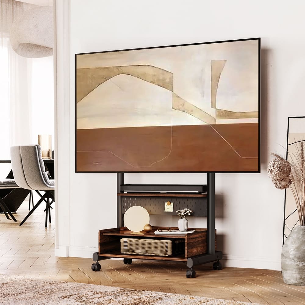 FITUEYES Rolling Floor TV Stand Mount for 40-85 Inch TVs