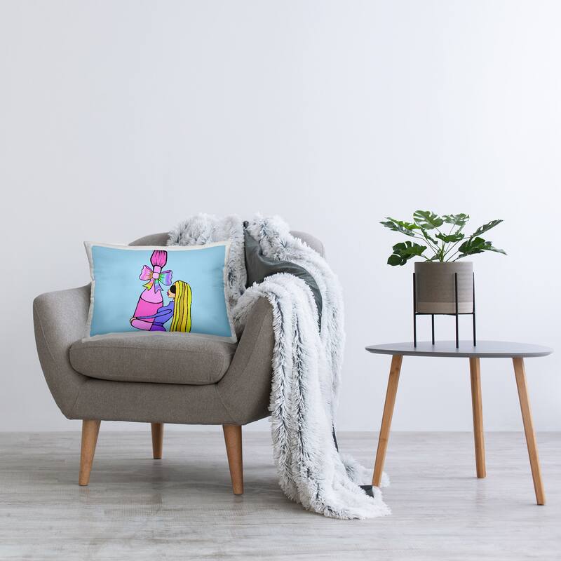 Stupell Bold Fashionista with Wine Bottle Decorative Printed Throw Pillow Design by Katie Conley