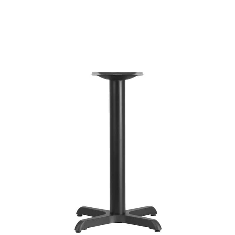 22" x 22" Restaurant Table X-Base with 3" Dia. Table Height Column - 22"D x 22"W x 28"H - Black