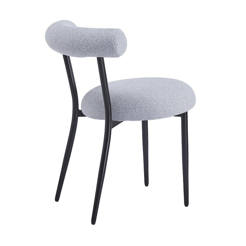 Open Back Upholstered Dining Chair Set of 2 Modern Kitchen Chairs with Metal, Fabric Dining Room Chairs for Living Room