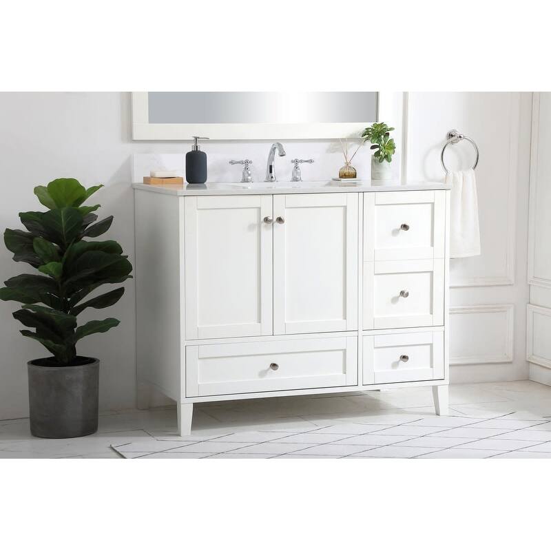 Elegant Lighting Sommerville 42" Free Standing Single Basin Vanity Set