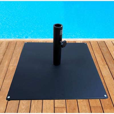 TropiShade 36 lb Black Square Steel Plate Umbrella Base