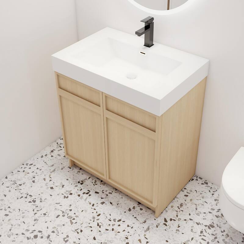 Malwee 30"/36"/48"/60" Bathroom Vanity with Sink, FreeStanding Vanity with Soft Close Doors and adjustable shelf