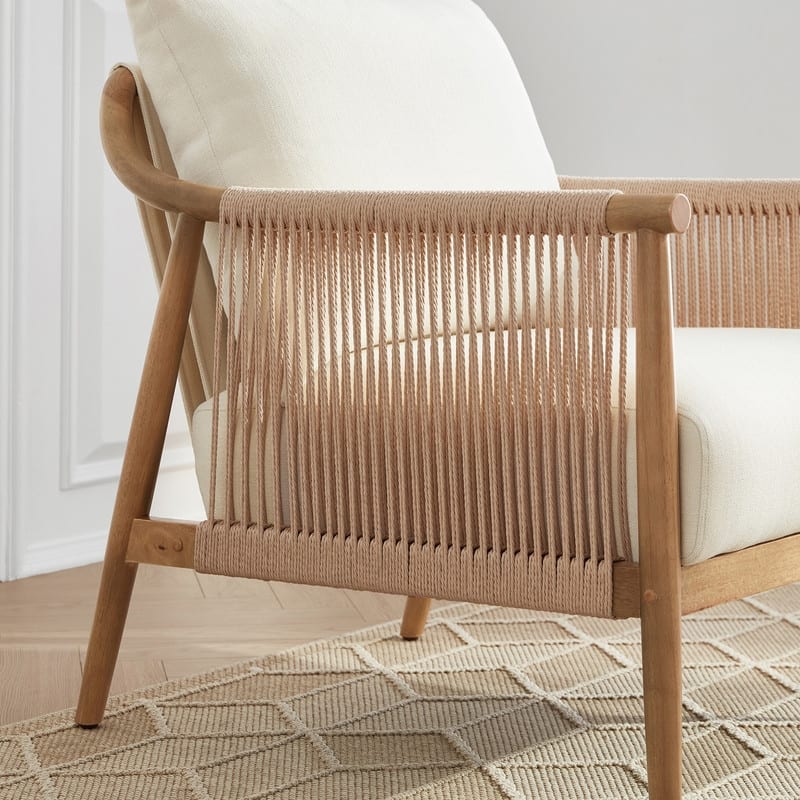 Lynn Accent Chair with Braid Wood Arm