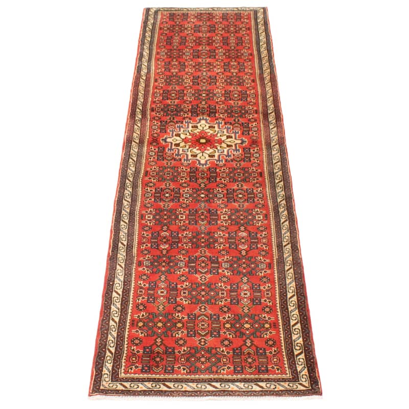 ECARPETGALLERY Hand-knotted Andelz Red Wool Rug - 2' 6" x 9' 7"