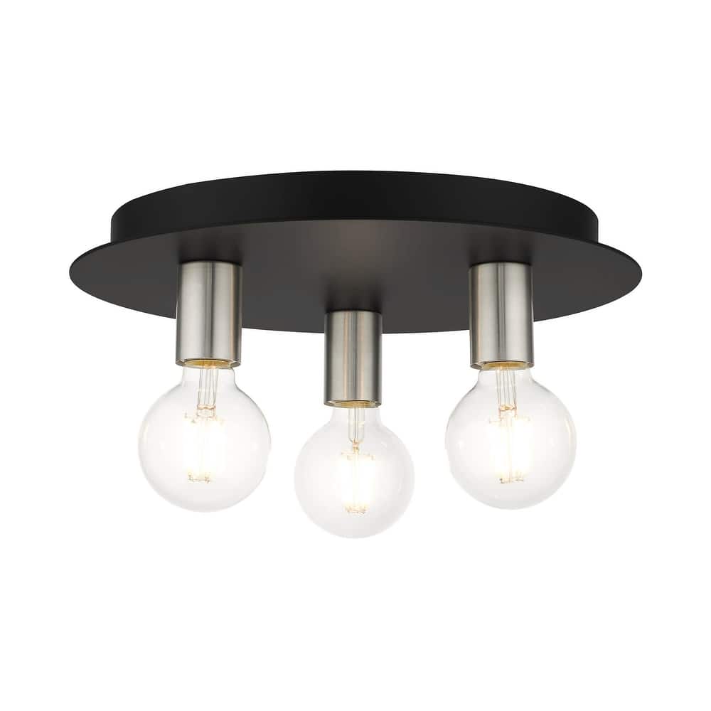 Livex Lighting Hillview 3 Light 14" Wide Semi-Flush Ceiling Fixture