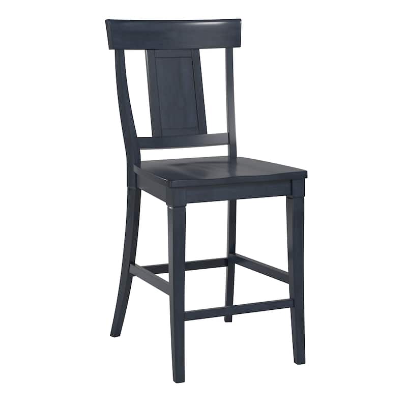 Eleanor Panel Back Wood Counter Chair (Set of 2) by iNSPIRE Q Classic - Antique Dark Denim Blue