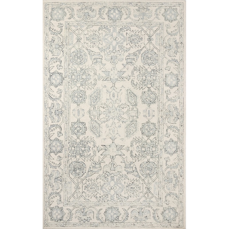 Momeni Tangier Hand Tufted Tranditional Wool Area Rug - 3' 6" x 5' 6" - Ivory - Rectangle