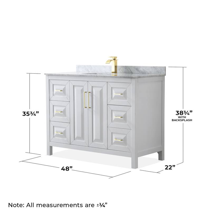 Wyndham Collection Daria 48" Free Standing Single Vanity Set with MDF