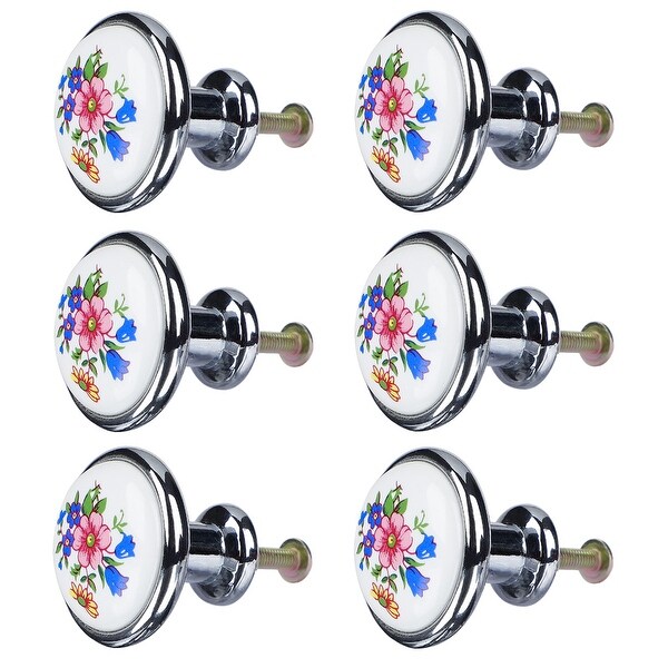 6pcs Ceramic Knobs Vintage Knob Drawer Pull Handle Furniture Bathroom Cabinet Cupboard Wardrobe Dresser Decorative #1