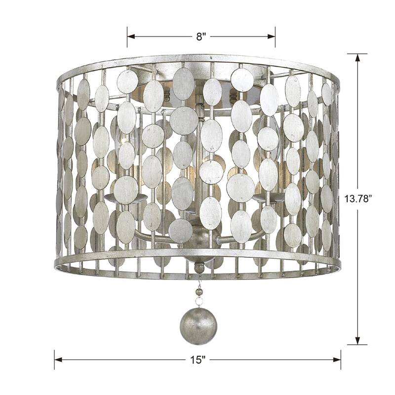 Crystorama Lighting Group Layla 3 Light 15" Wide Flush Mount Drum