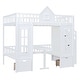 preview thumbnail 4 of 18, Modern Design Full Over Full Bunk Bed with Changeable Table,Solid Wood Construction and Storage Staircase