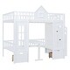 preview thumbnail 4 of 7, White Full-Over-Full Bunk Bed with Changeable Table and Drawer