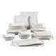MALACASA Flora Wavy Modern Porcelain Dinnerware Set (Service for 6) - White - 26 Piece