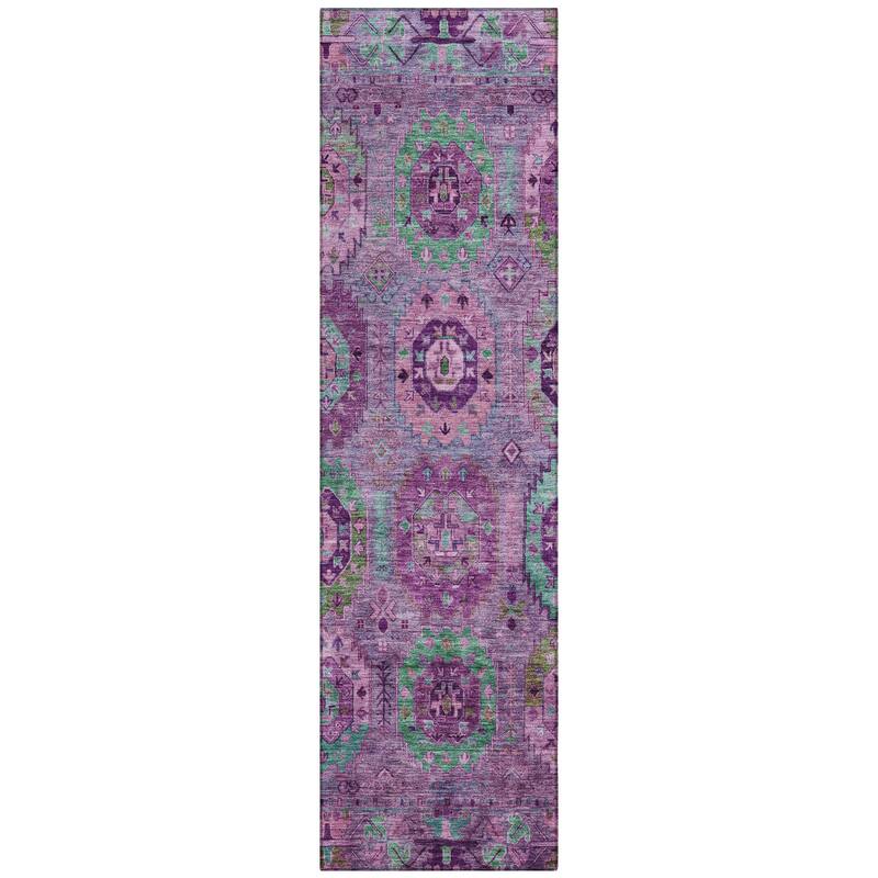 Machine Washable Indoor/ Outdoor Boho Vintage Chantille Rug