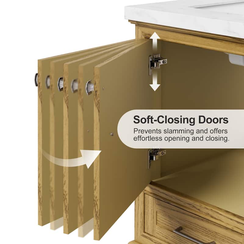 Bathroom Vanity Set Pre-installed Large Space Double Sink