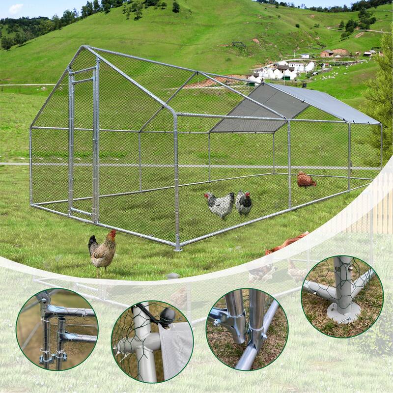 Metal Chicken Run Walk-in Poultry Cage with Waterproof
