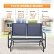 preview thumbnail 16 of 18, Outdoor Love-Seat Rocking Bench, Patio Glider, Textilene Fabric