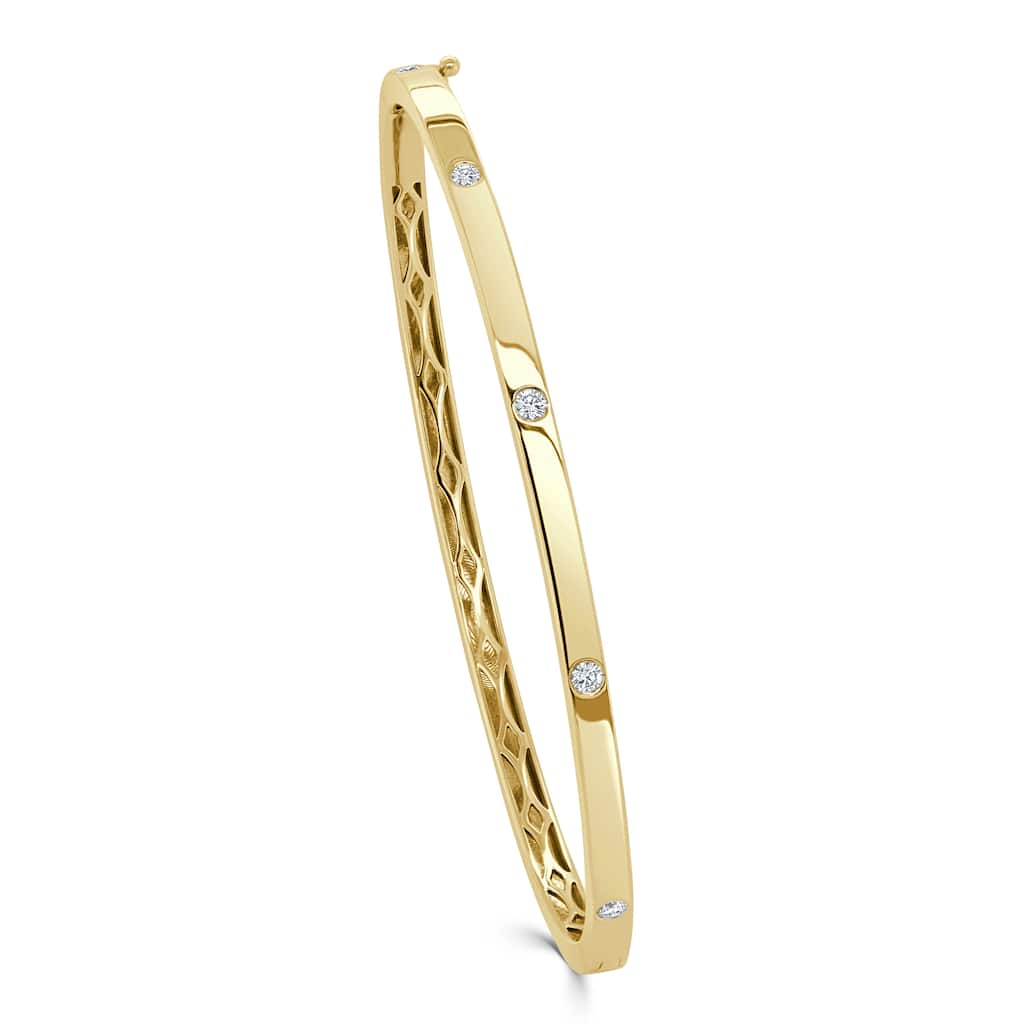 Joelle Collection 14K Gold Diamond Stackable Bangle
