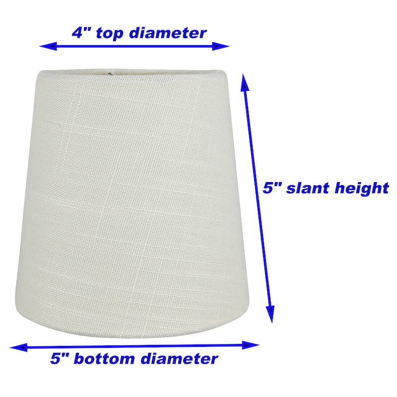 MERIVILLE Linen Clip On Chandelier Lamp Shades, 4-inch by 5-inch by 5-inch