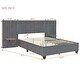 preview thumbnail 18 of 31, Upholstered Platform Bed with Oversized Headboard and Shelving