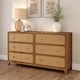 preview thumbnail 4 of 11, Elio Rattan 6 Drawer Dresser Pecan
