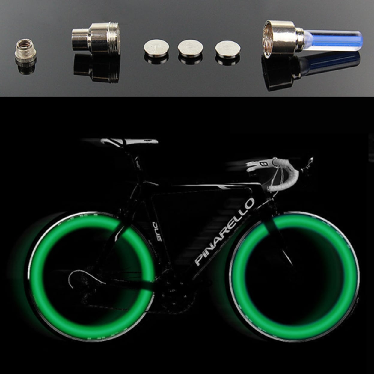 1 Pack Neon LED Tire Wheel Valve Stem Cap Light For Car Bike Bicycle Motorcycle