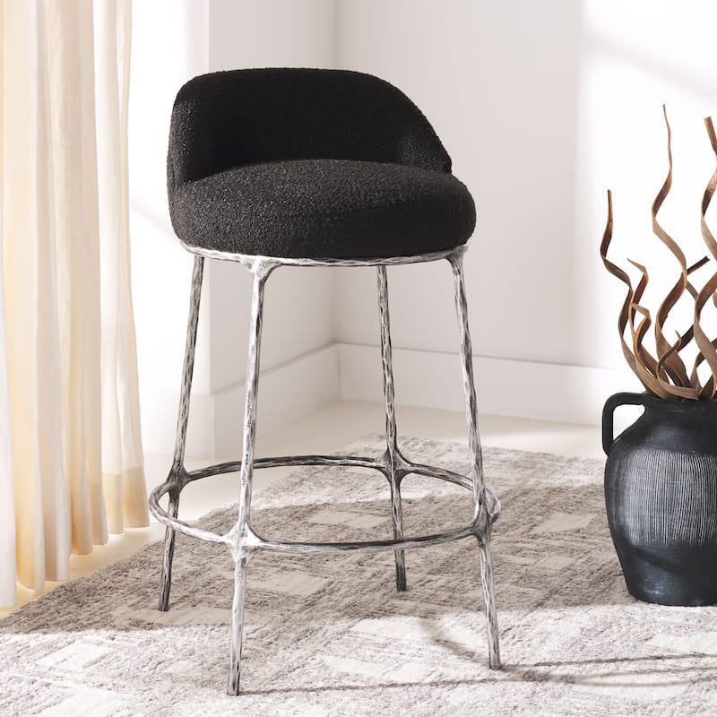 SAFAVIEH Couture Christl 31-inch Counter Stool (Fully Assembled) - 21.3 In. W x 22 In. D x 31.3 In. H - 21"Wx22"Dx31"H