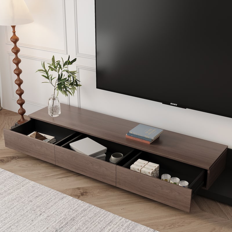 70"- 110"Retracted Extendable TV Stand Media Console In Stretch With 3-Drawers - 70"- 110"