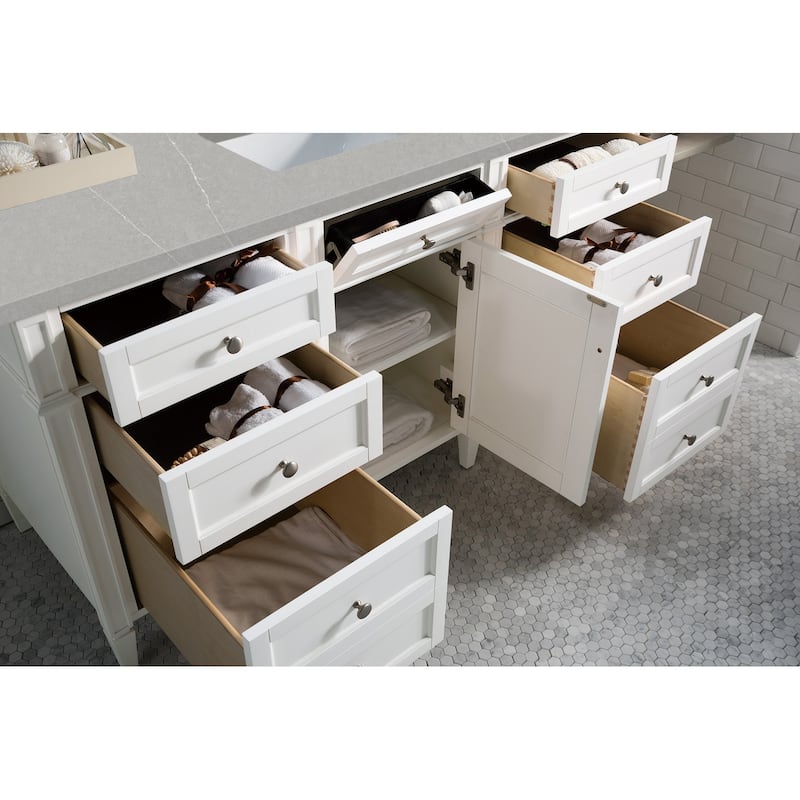 James Martin Vanities Brittany 60" Single Vanity, Bright White - 60 x 23.5 x 34