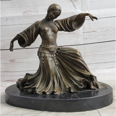 Graceful Turkish Georgian Dancer Bronze Sculpture Statue Chiparus Figure Decor