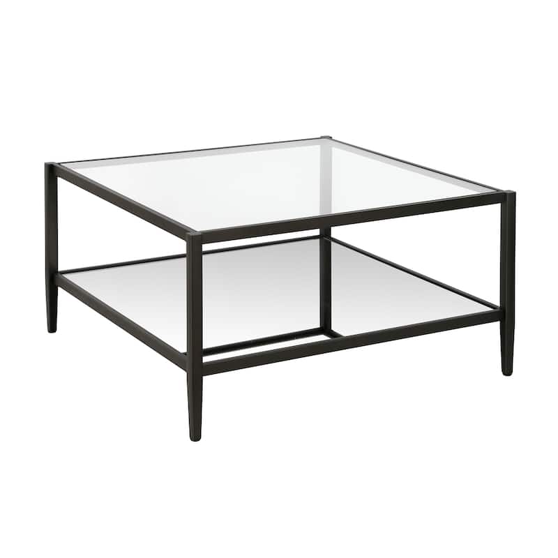 Hera Square Coffee Table with Mirror Bottom Shelf