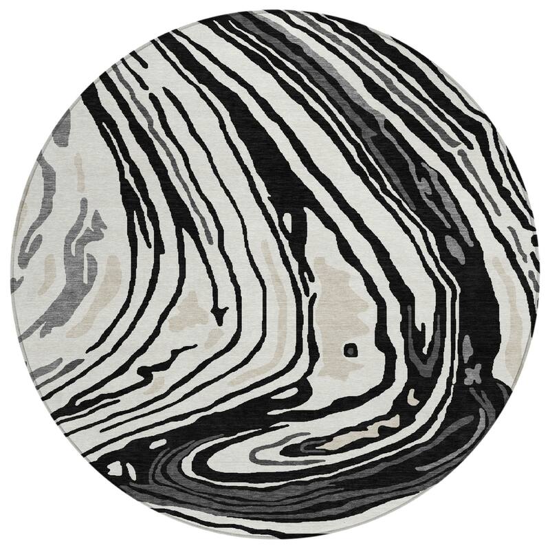 HomeRoots Abstract Transitional Rectangle Outdoor Rug